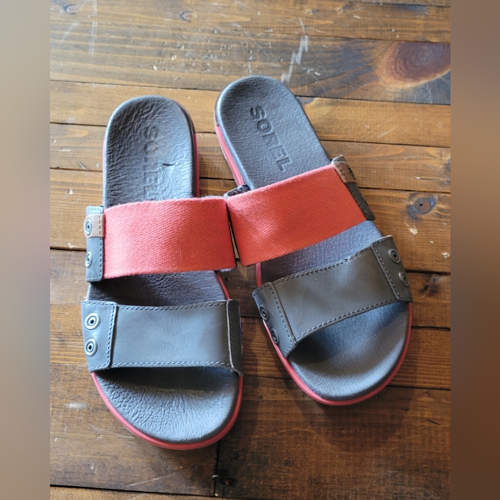 Sorel Peach & Gray Sandals Size 6